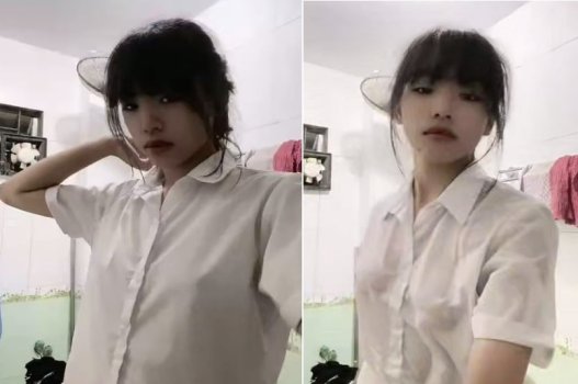 Nữ sinh tắm cởi đồ thì trông cũng khá hấp dẫn