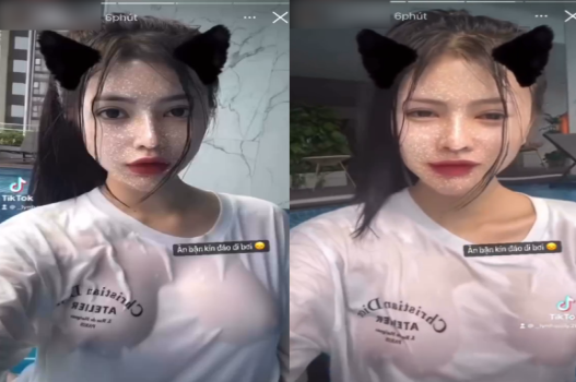 Uyên Nhi ngực khủng tạo cảm giác phấn khích ở bể bơi